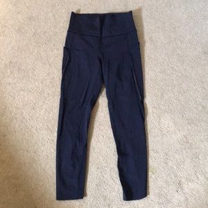 Navy Blue Lululemon Mesh Leggings